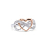 Sterling Silver Rose Gold Infinity Heart Ring
