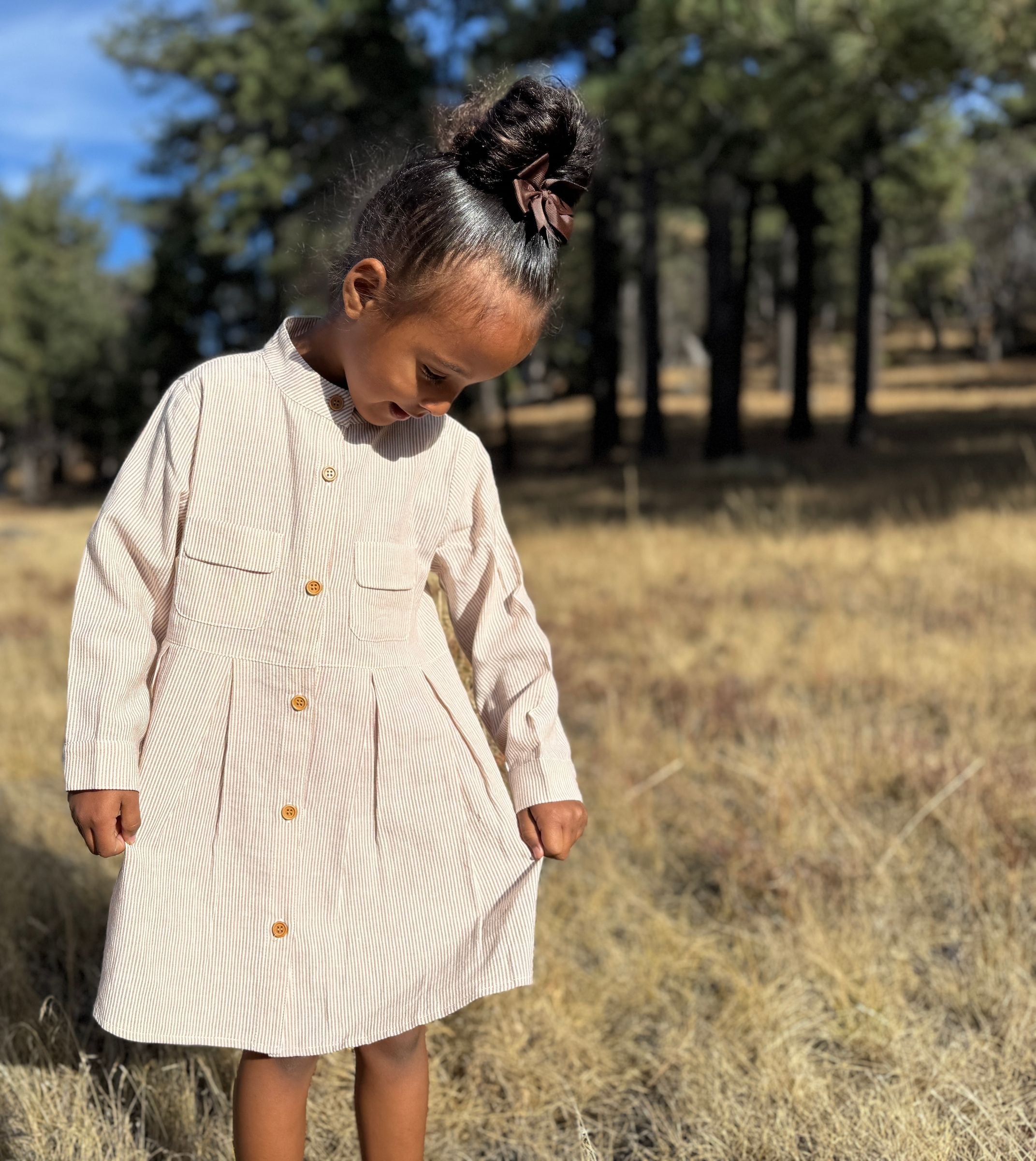 Hannah Dress | Oatmeal Stripe | Vignette