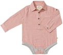 Jasper Woven Onesie | Red Micro Stripe | Me & Henry