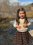 Cara Skirt | Chocolate Floral Corduroy | Vignette