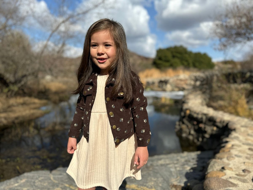 Wyatt Jacket | Chocolate Floral Corduroy | Vignette