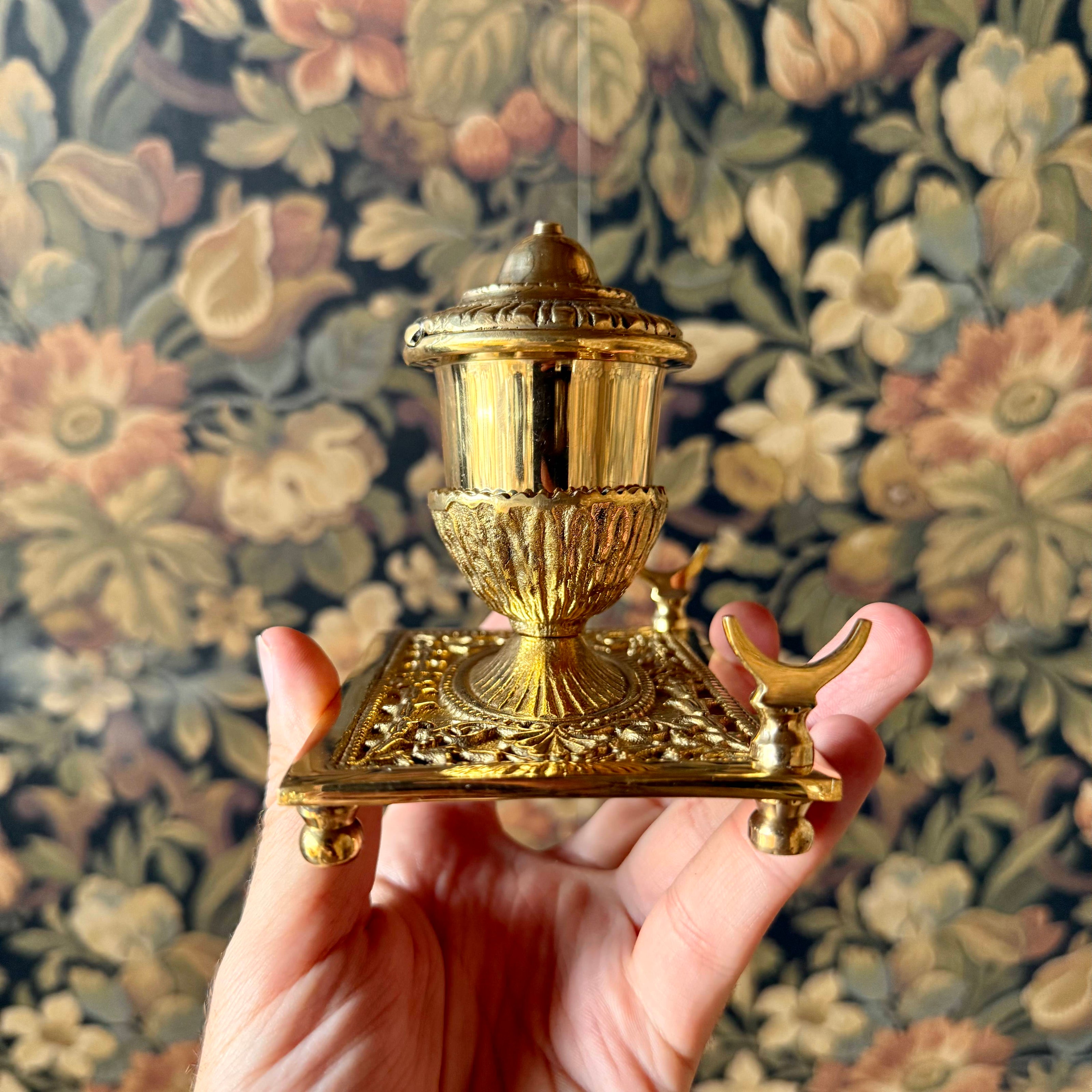 The Alchemist’s Quill – Victorian Brass Inkwell & Writing Set