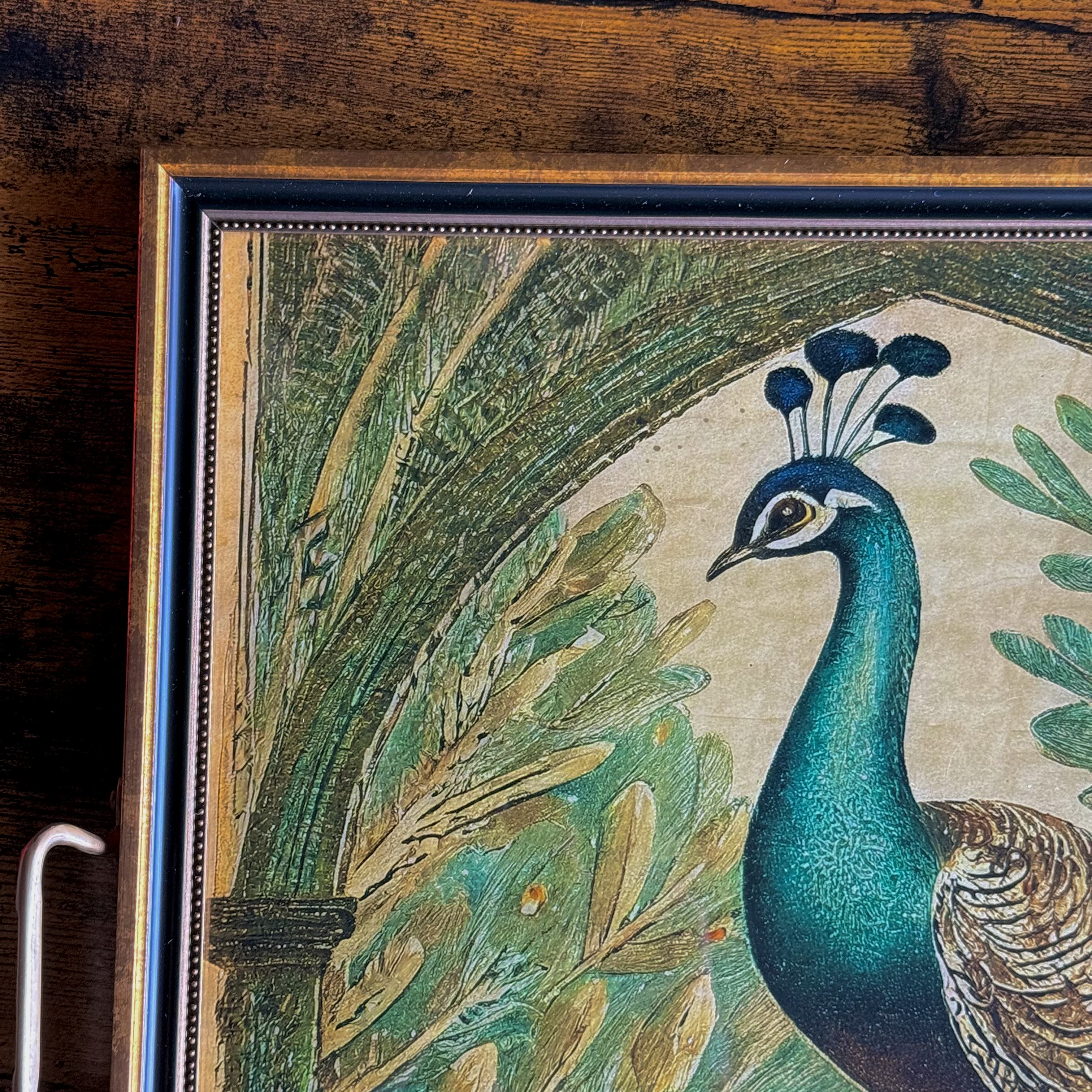 Peacock Elegance Decorative Tray