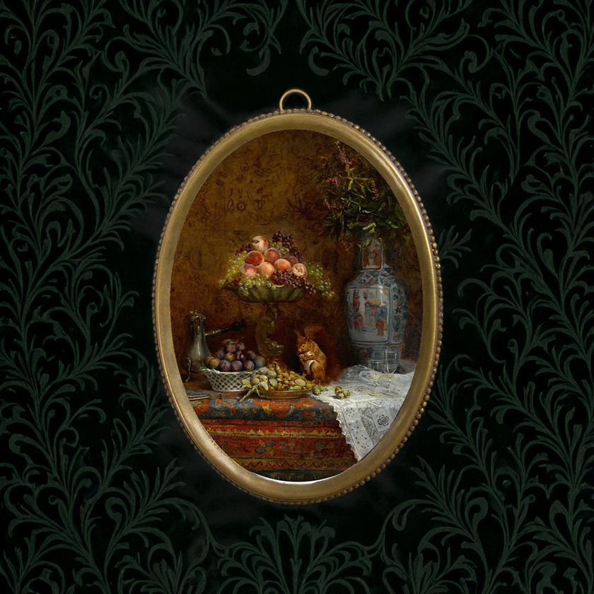 Mystic Harvest Still Life – Framed Antique-Style Painting