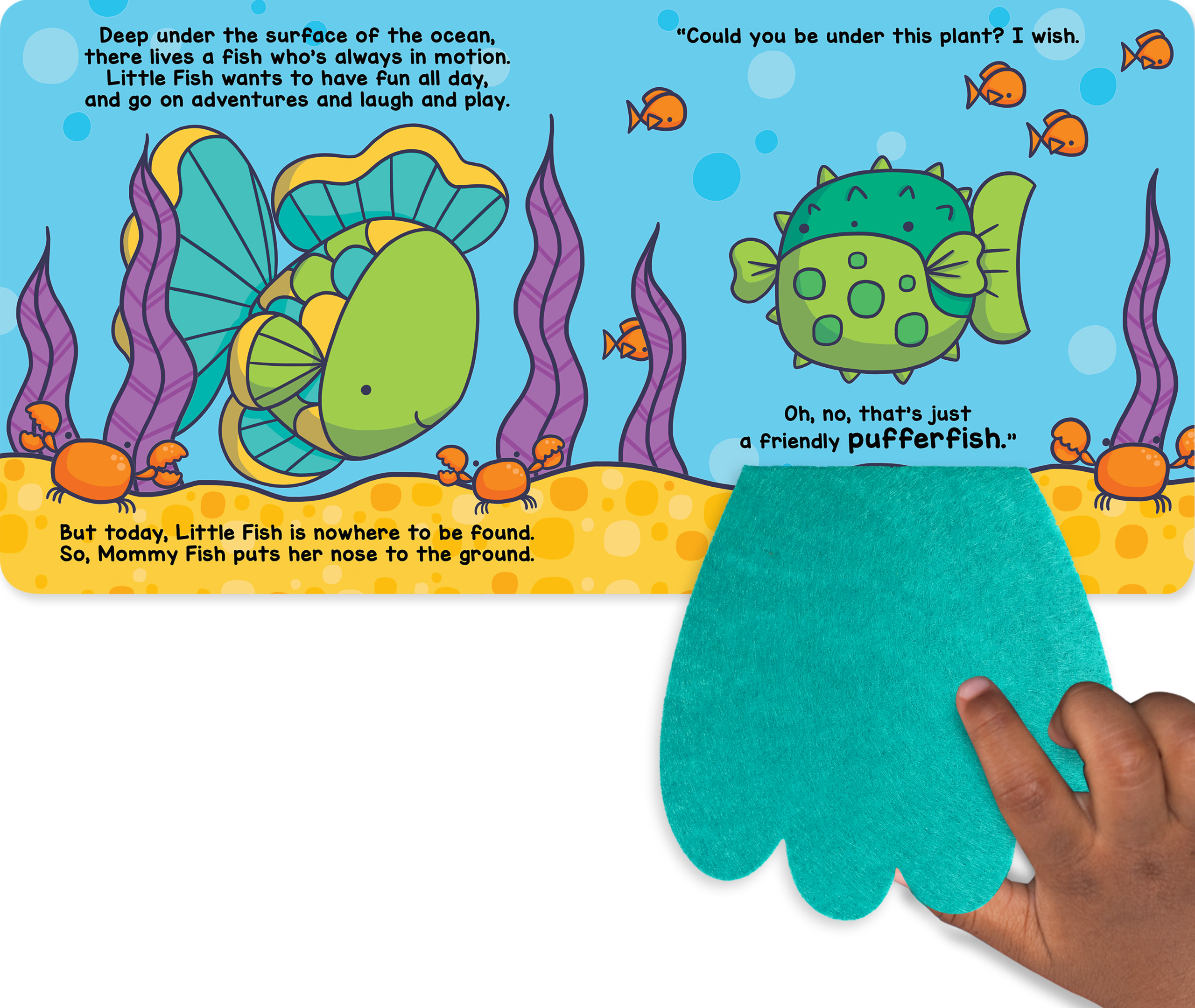 Little Hippo Books - Peek and Seek- In the Ocean  -With Lift-the-Flap Felt Pieces