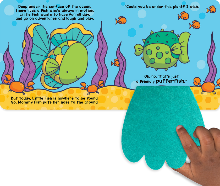 Little Hippo Books - Peek and Seek- In the Ocean  -With Lift-the-Flap Felt Pieces
