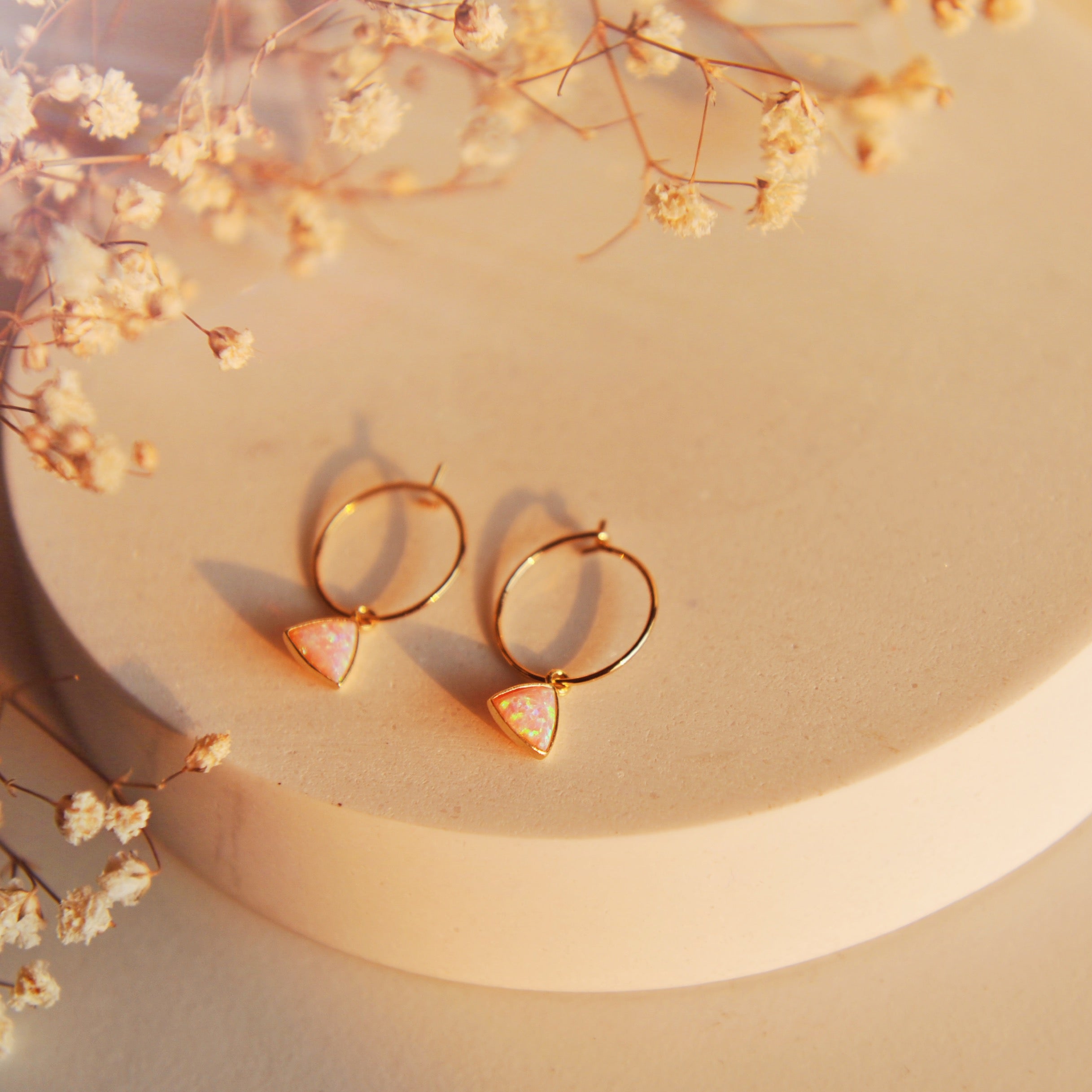 Enya Pink Opal Hoops
