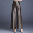 High Waist Thick Loose Big Leg Straight All-matching Wide Leg Leather trouser Pants For Women
