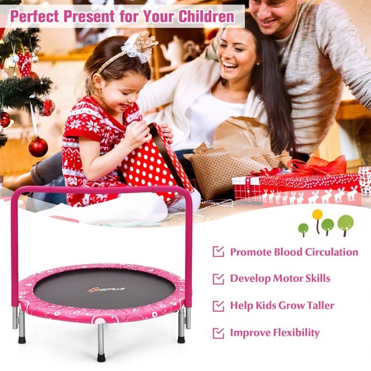 36 Inch Kids Trampoline Mini Rebounder with Full Covered Handrail
