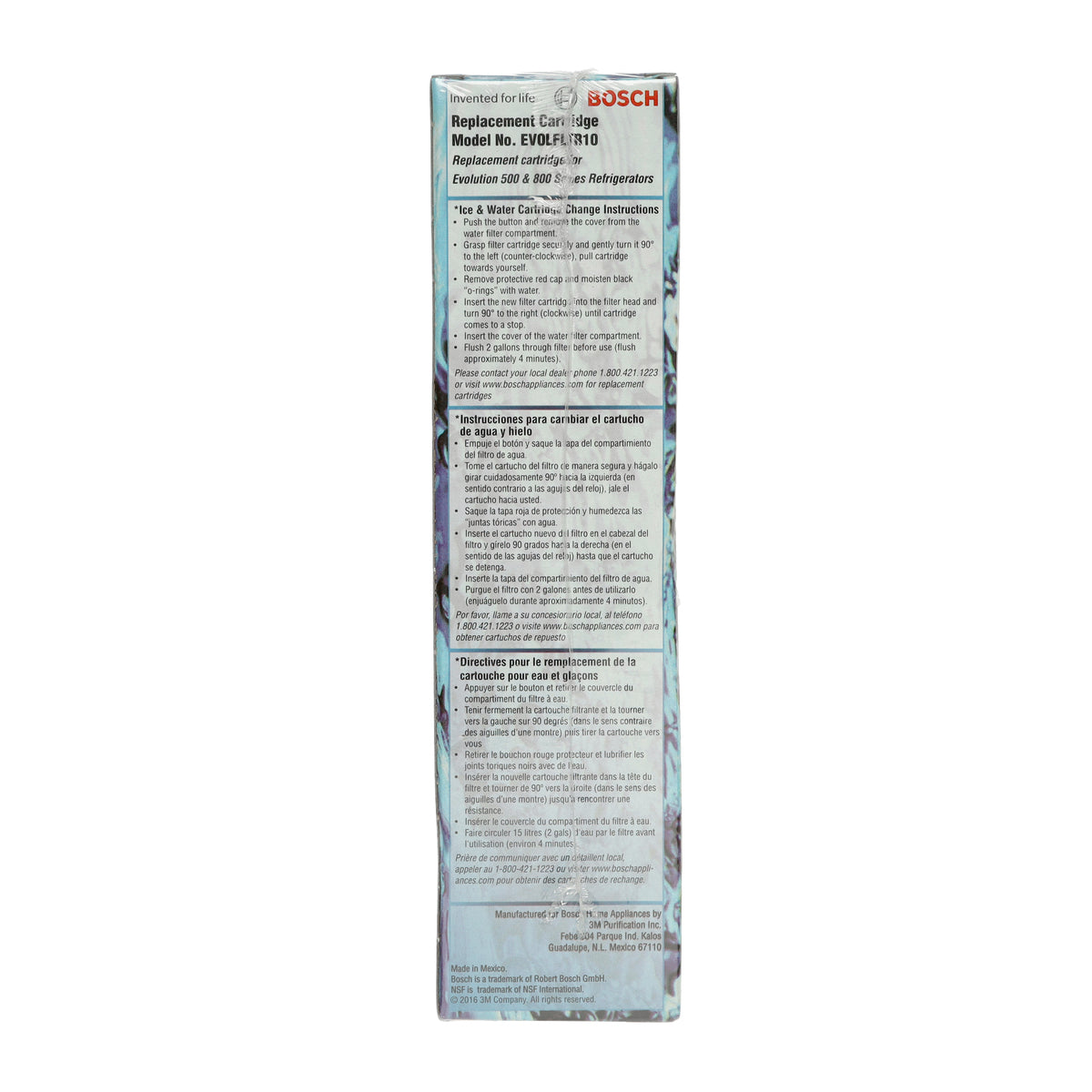 Filtre à eau et à glace pour réfrigérateur Bosch 00640565 Premium