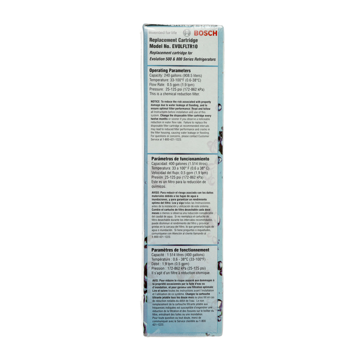 Filtre à eau et à glace pour réfrigérateur Bosch 00640565 Premium