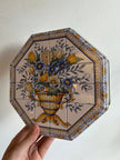 Vintage Floral Tin with Italian Tile Design