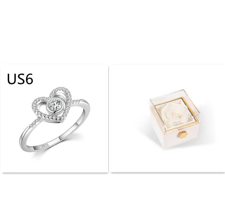 Fashion Acrylic Rotating  Valentine  Rose Jewelry gift  Box