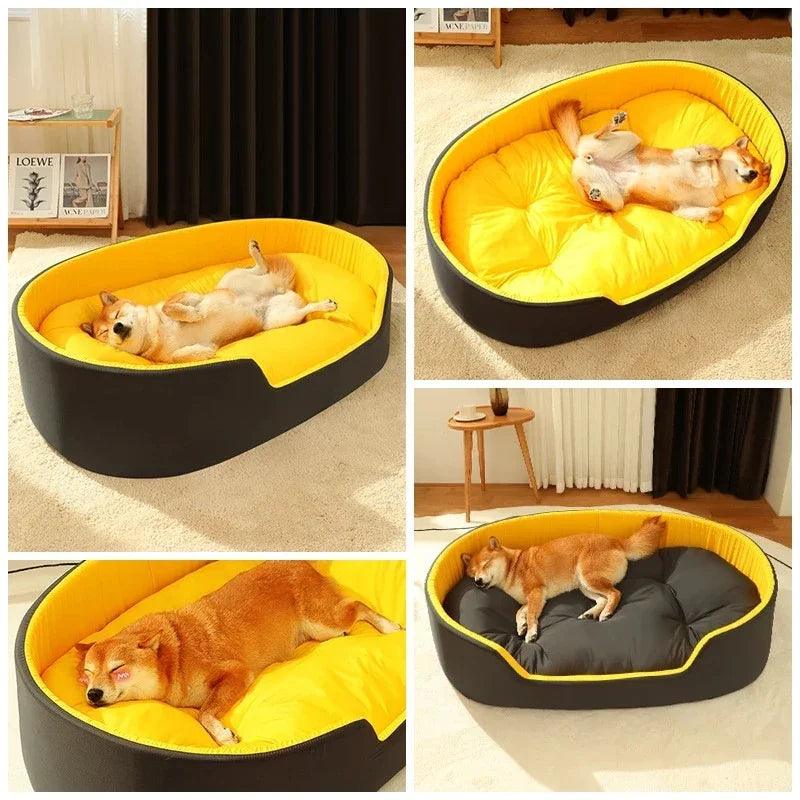 Oval Bolster Dog & Cat Bed – All-Season Sponge Pet Nest | S to XXL