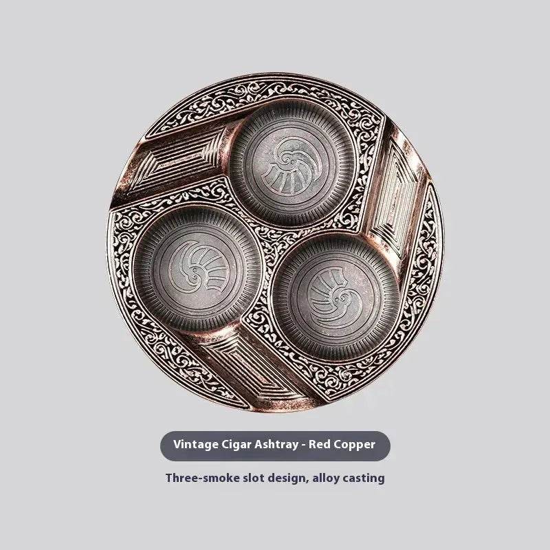 Three-slot Retro Metal Easy-to-clean Cigar Ashtray