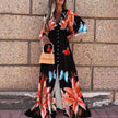 Summer Casual Vacation Style V-Neck Printed Dress