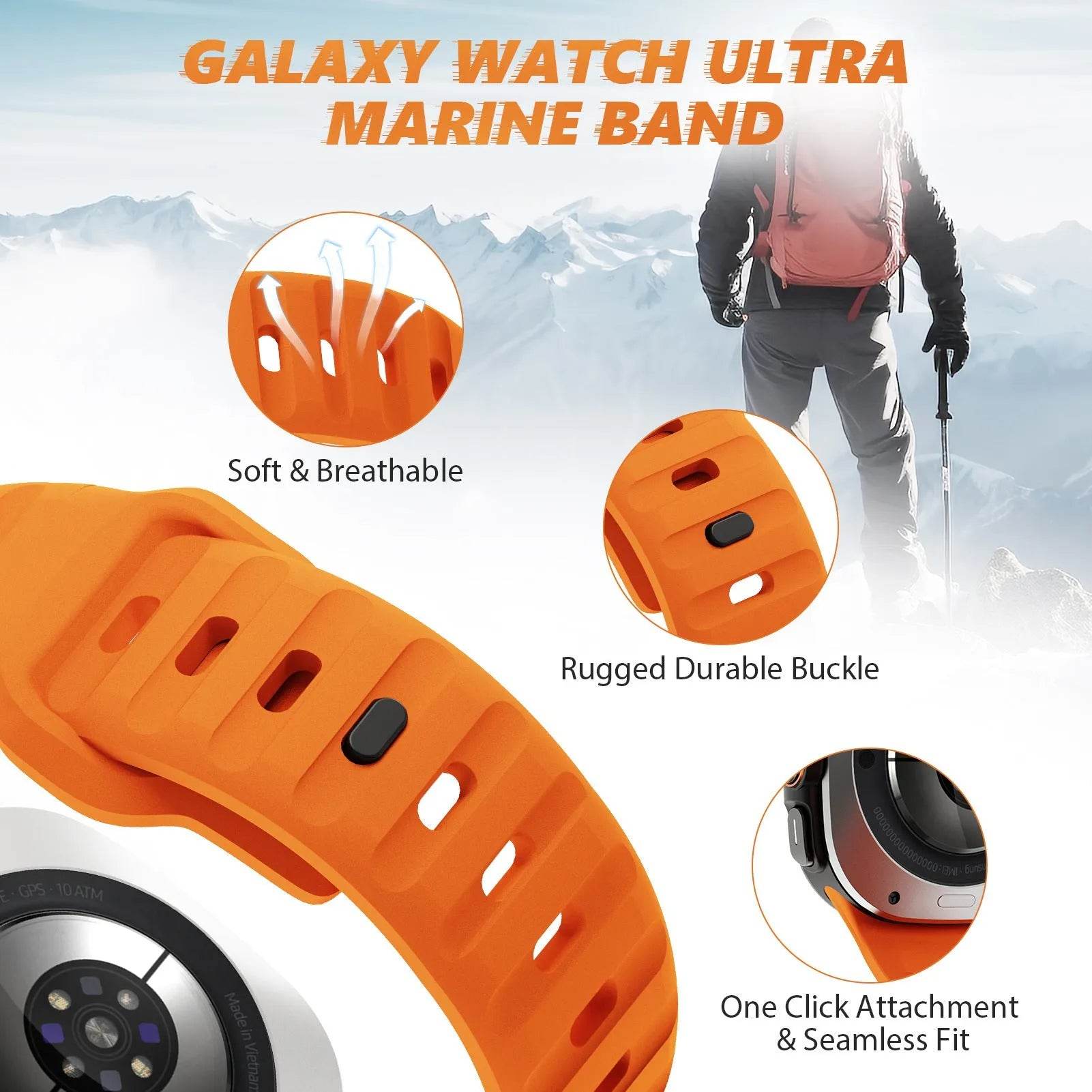 Sport Style Watch Ultra Wave Reverse Buckle Silicone  Strap