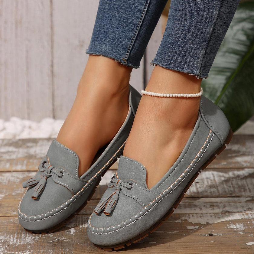 Women's Round Toe Loafers – Non-Slip Soft Comfortable Flat Shoes