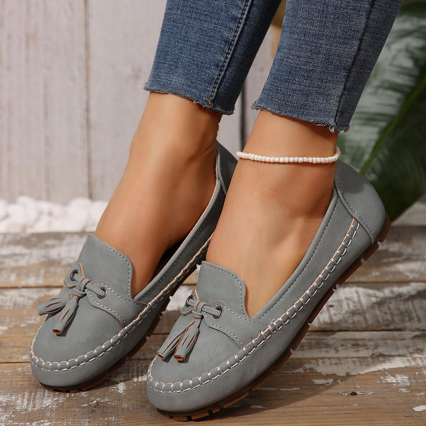 Women's Round Toe Loafers – Non-Slip Soft Comfortable Flat Shoes