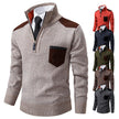 Men's heavyweight Polo Shirts - Half Zipper Cold Blouse Stand Collar