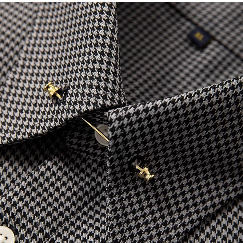 Men's Plaid Non-Iron Slim Fit Dress Shirt – Empire Collar Business Casual | Canada & USA