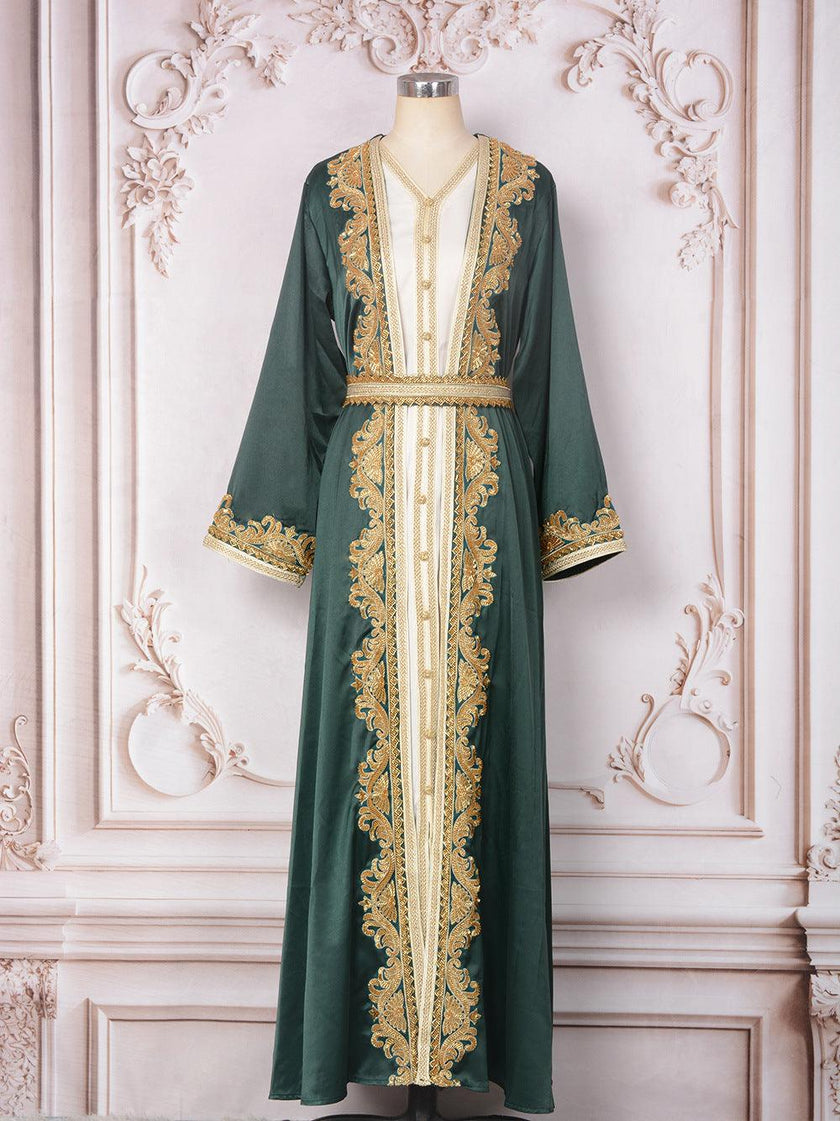 Muslim Women's Wear Beaded Two-piece Set Dress