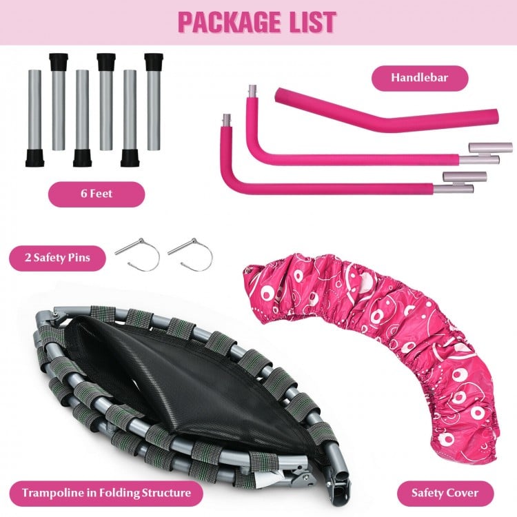 36 Inch Kids Trampoline Mini Rebounder with Full Covered Handrail