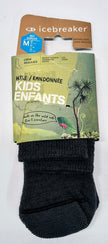 Icebreaker Merino Boys Hike Medium Cushion Red Crew Socks Size 10 Kids