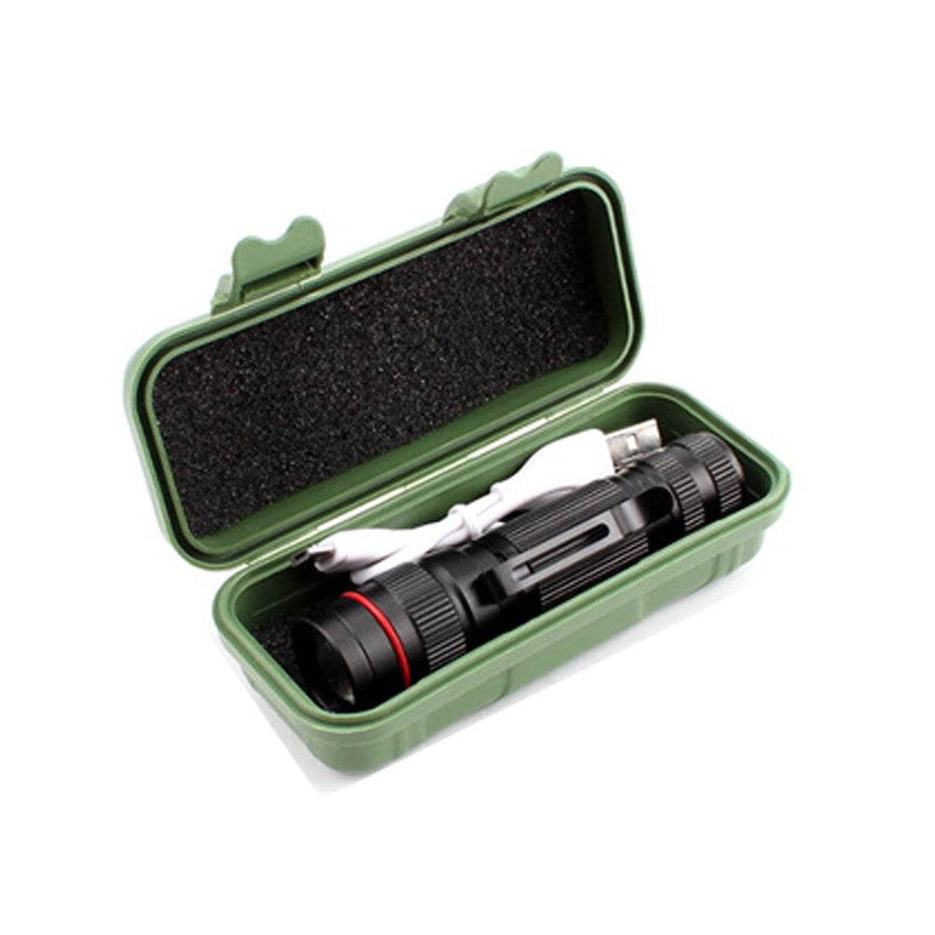 LED Military Flashlight USB Rechargeable Tactical Zoom Handheld Torch