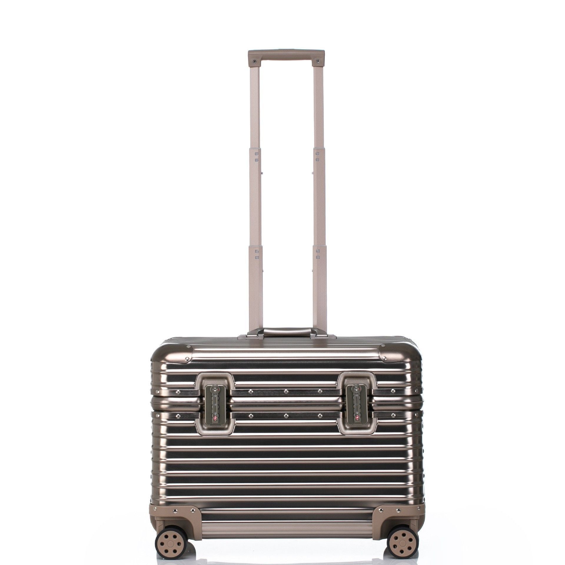 Aluminum Spinner Suitcase, Silver, Black, Gun Gray & Titanium Gold, 18–25 Inches