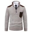 Men's heavyweight Polo Shirts - Half Zipper Cold Blouse Stand Collar