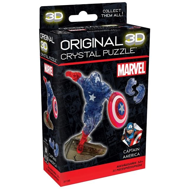 University Games - CAPTAIN AMERICA, casse-tête en cristal standard sous licence officielle.