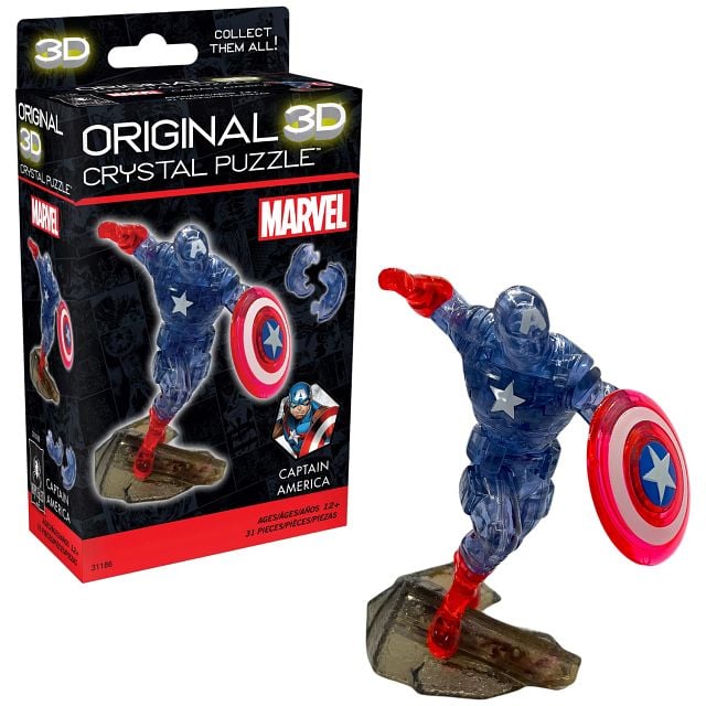 University Games - CAPTAIN AMERICA, casse-tête en cristal standard sous licence officielle.
