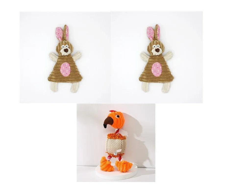 Pet Toy Donkey Shape Corduroy Chew Toy For Dogs Puppy Squeaker Squeaky Plush Bone Molar Dog Toy Pet Training Dog