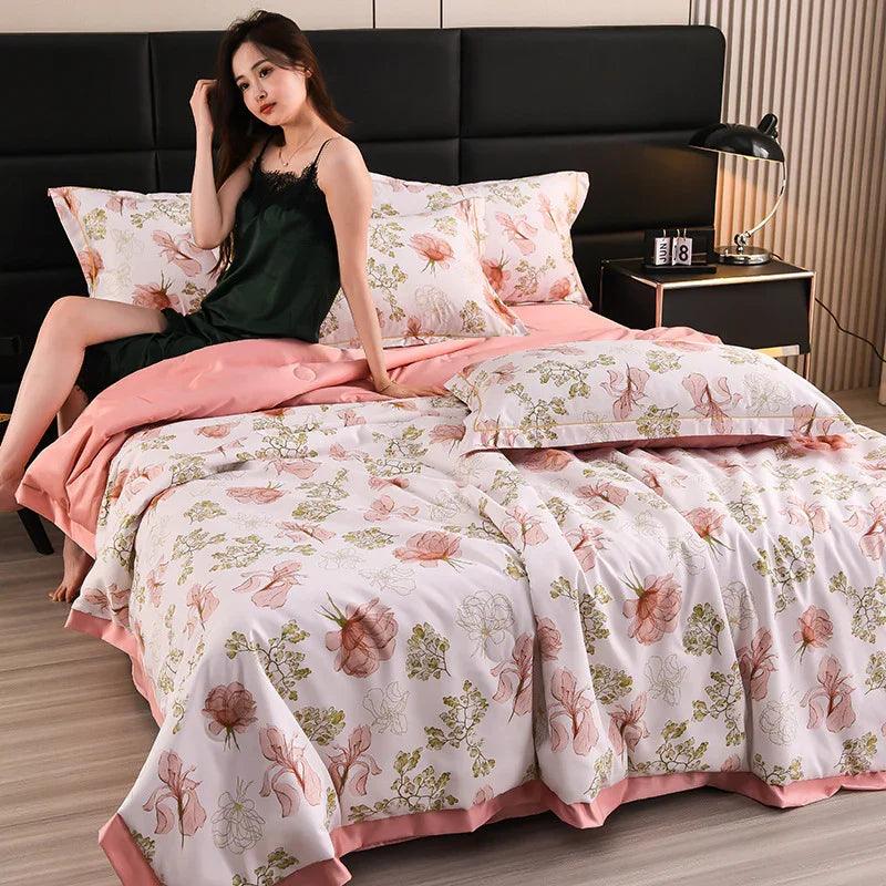 Printed Washed Tencel Summer Cooling Duvet Four-piece Set