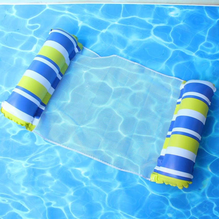 Inflatable Pool Float Lounger – Foldable Striped Floating Row for Adults