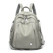 Large Capacity Soft Leather Student Backpack Trendy Travel Bag