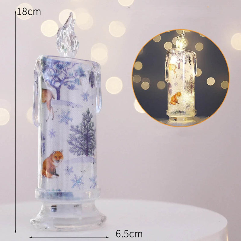 Christmas Transparent Electronic Flameless Candles Decorative Gifts