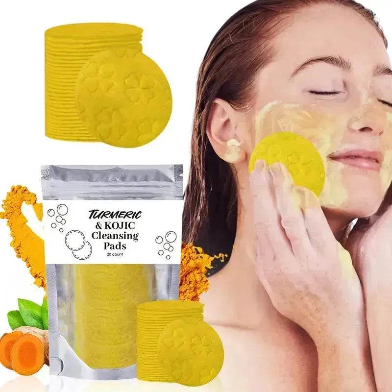 Facial Exfoliating Sponges with Turmeric & Kojic Acid – Oil Control & Dead Skin Removal