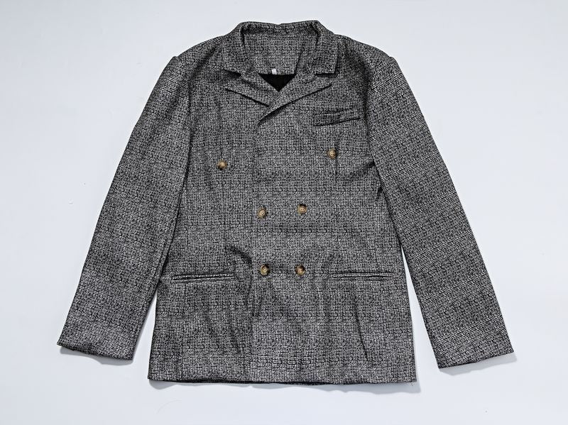 Men's Slim Fit Plaid Double-Breasted Blazer – Business Casual Jacket (2 Colors, S–XXXL)