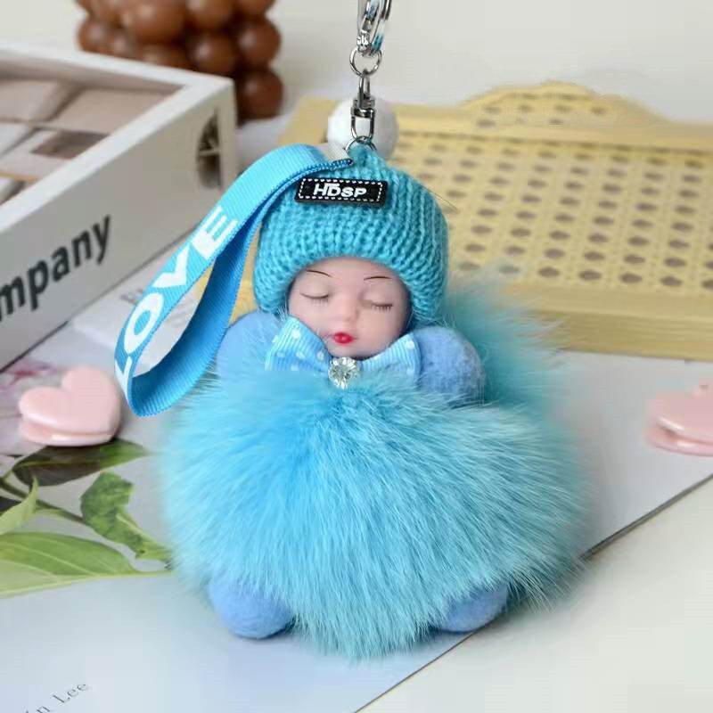 Cute Sleeping Doll Plush Doll Keychain Pendant Backpack Handbag Wallet Accessories