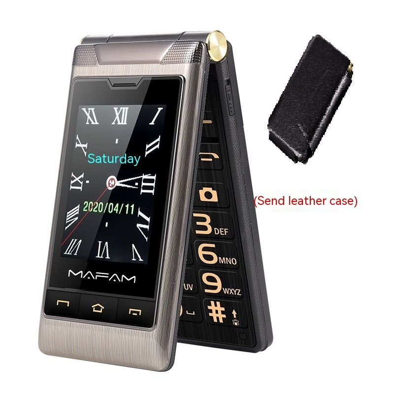 MAFAM Dual Screen Flip Phone – Big Button Senior Feature Phone, Dual SIM, 5900mAh