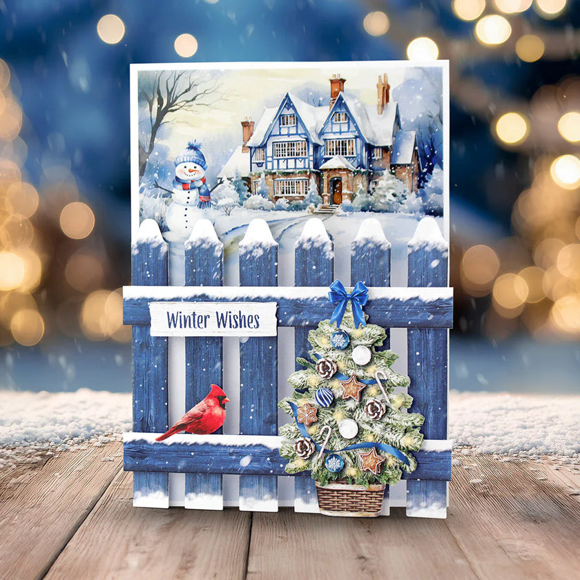 Katy Sue Picket Fence Christmas Scene Stash, 24 sheets