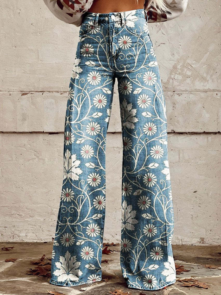 3D Graphic Printed Wide Leg Pants for Women – High Waist Bootcut Graphic Trousers