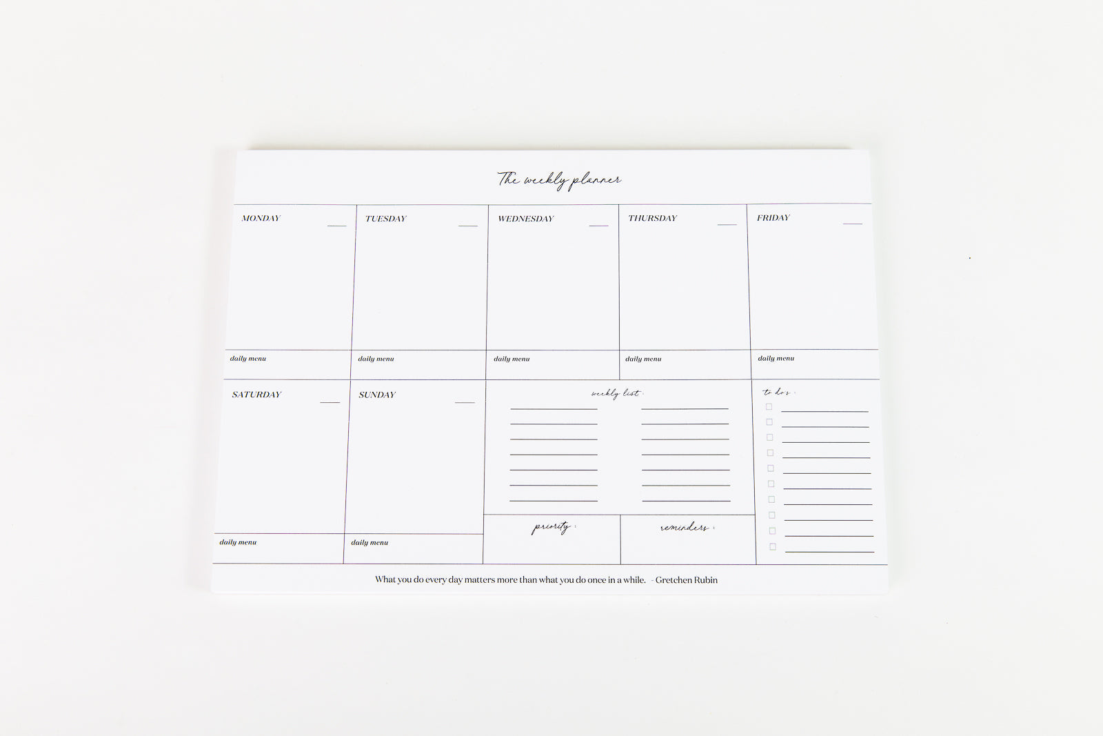 Weekly Organizer Pad
