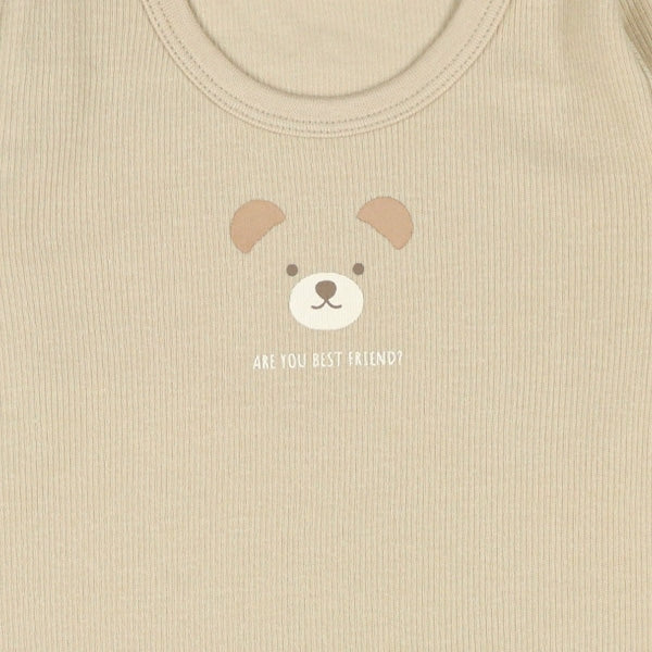 西松屋 ELFINDOLL 2枚組エイトロック長袖ロンパース肌着（くま） 正規品