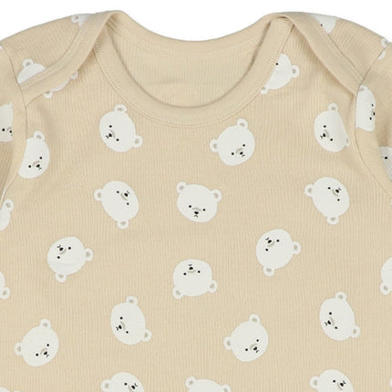 西松屋 ELFINDOLL 2枚組エイトロック長袖ショルダーロンパース肌着（くま） 正規品