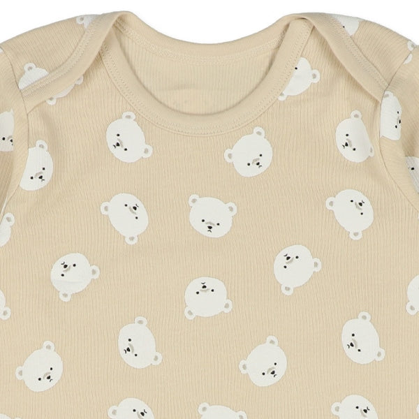 西松屋 ELFINDOLL 2枚組エイトロック長袖ショルダーロンパース肌着（くま） 正規品