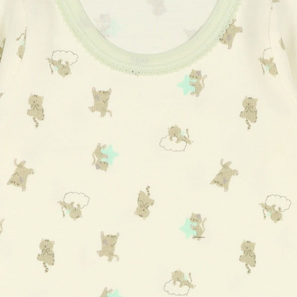 西松屋 ELFINDOLL 2枚組エイトロック長袖ロンパース肌着（ねこ・うさぎ） 正規品