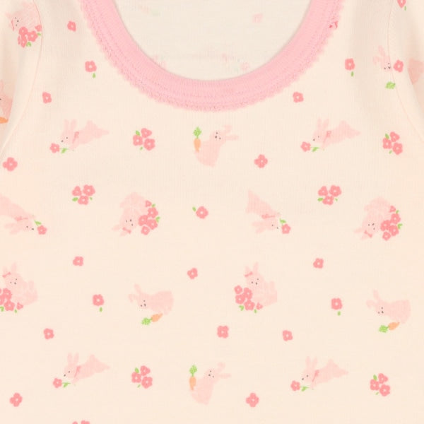 西松屋 ELFINDOLL 2枚組エイトロック長袖ロンパース肌着（ねこ・うさぎ） 正規品